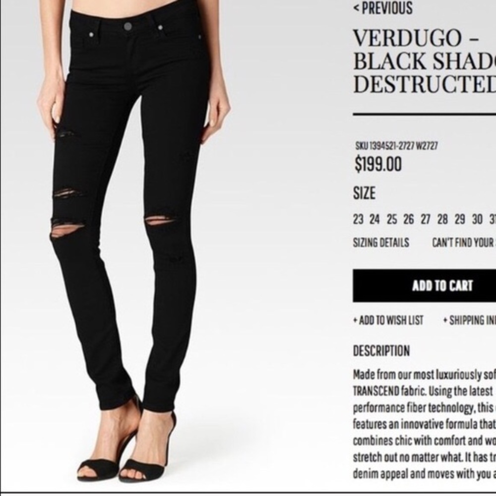 Paige verdugo ultra skinny destructed